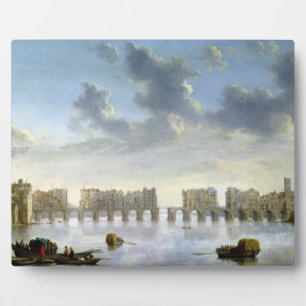 Old London Bridge (oil), c.1630 Plaque
