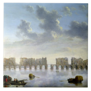 Old London Bridge (oil), c.1630 Tile
