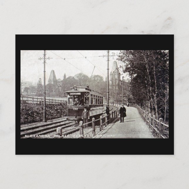 Old London Postcard Alexandra Palace Tram (Front)