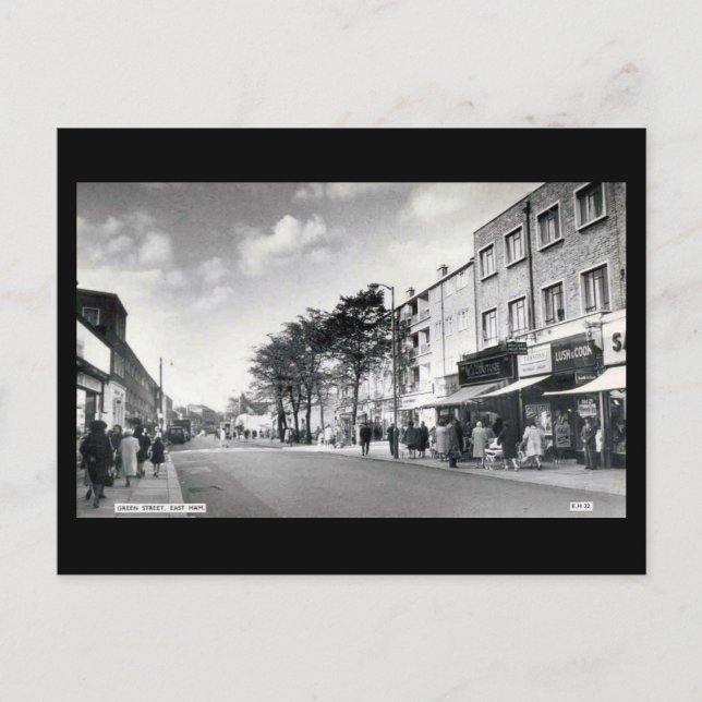 Old London Postcard - Green St, East Ham (Front)