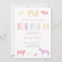 Old MacDonald Birthday Party Invitations, EIEIO