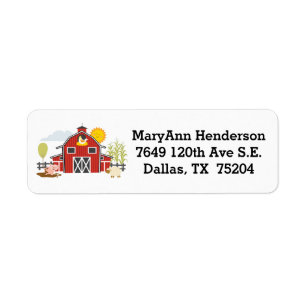 Old Macdonald Farm Barn Address Label