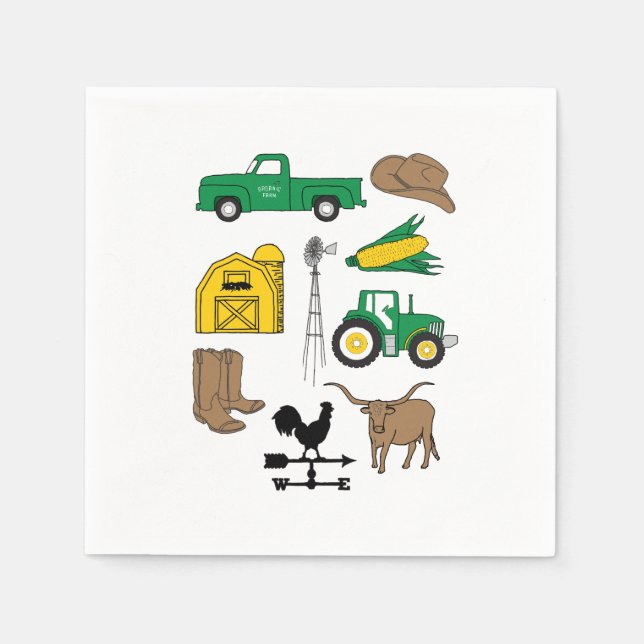 Old Macdonald Had a Farm My Farm Life for Kids Napkin (Front)