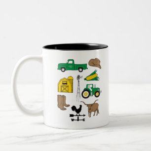 Old Macdonald Had a Farm My Farm Life for Kids Two-Tone Coffee Mug