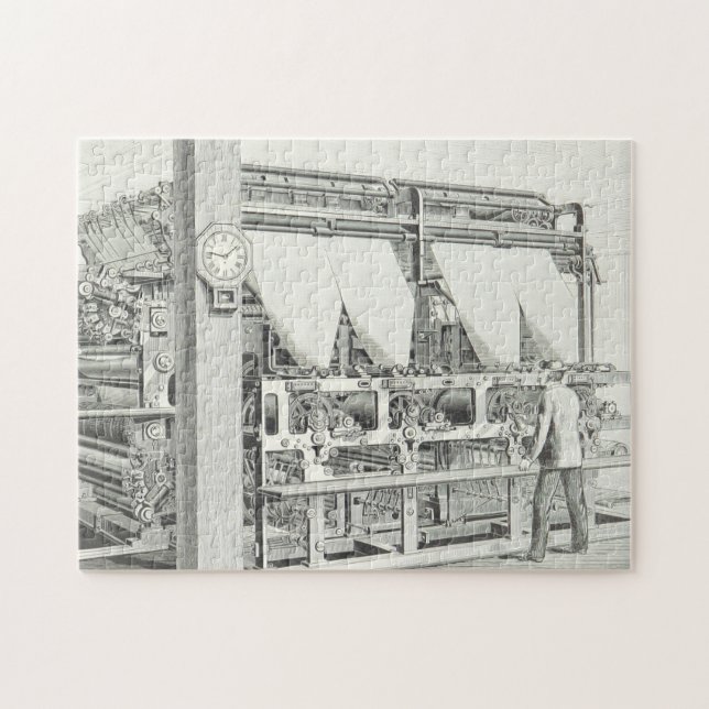 Old Machine & Operator Illustration Puzzle (Horizontal)