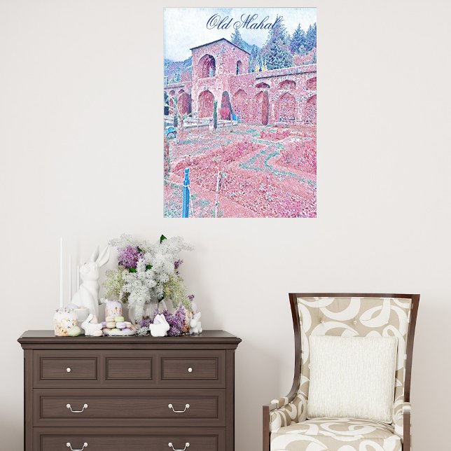 Old Mahal Architecture Historical Ruins Modern Art Poster (Old Mahal Architecture Historical Ruins Modern Art Poster)