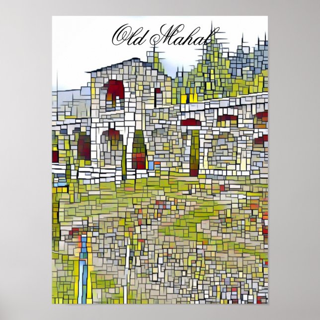 Old Mahal Historical Ruins Abstract Art Wall Decor (Front)