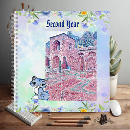 Old Mahal Ruins Second Year Cat Lovers Pastel Pink Notebook