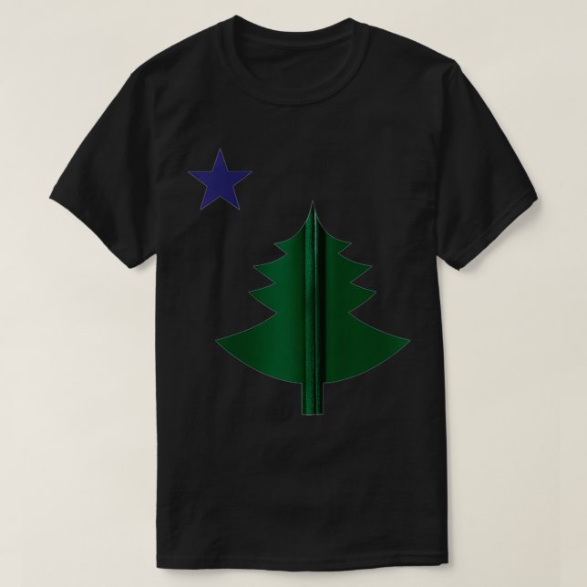 Old Maine State Flag 1901 Pine Tree Zip  T-Shirt (Design Front)