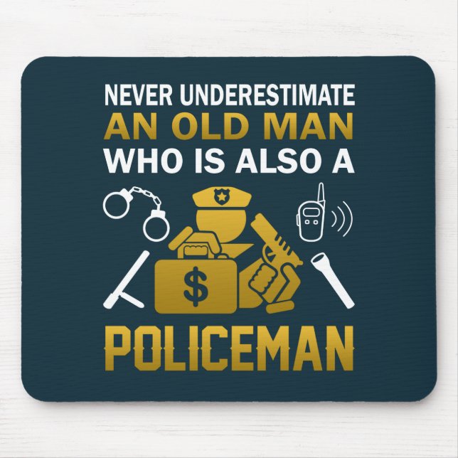 Old Man - A Policeman Mouse Mat (Front)