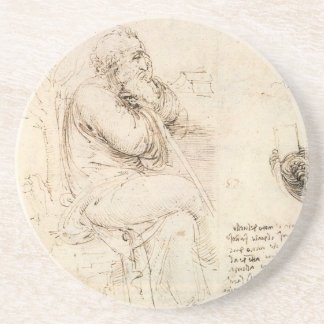 Old Man and Water Sketch by Leonardo da Vinci Coaster