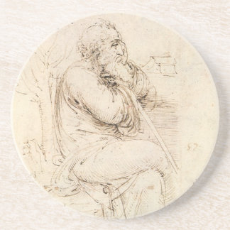 Old Man and Water Sketch by Leonardo da Vinci Coaster