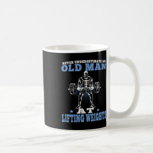 Old Man At Lifting Weights Workout Fitness Gym  Coffee Mug