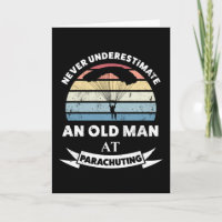 Old Man at Parachuting Funny Gift Dad