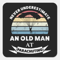 Old Man at Parachuting Funny Gift Dad