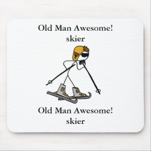 Old Man Awesome! skier Mouse Mat
