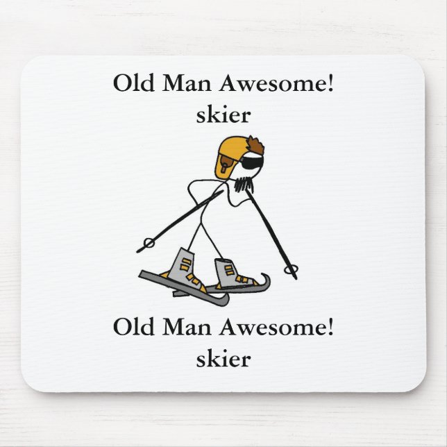 Old Man Awesome! skier Mouse Mat (Front)