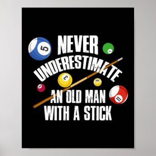 Old Man Billiards  Poster