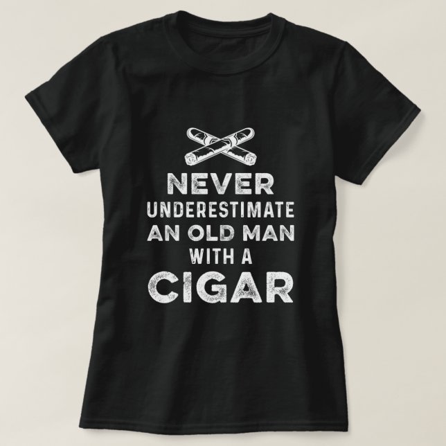 Old Man Cigar Smoker Humidor Tobacco Cigars Lover  T-Shirt (Design Front)