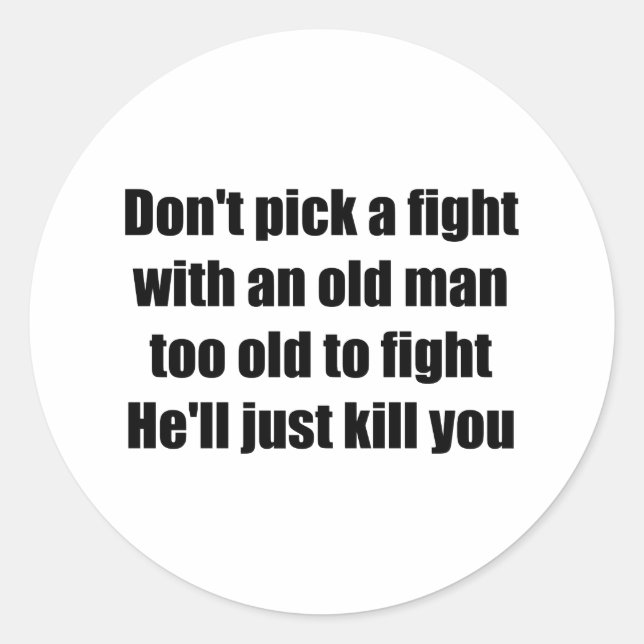 Old Man Classic Round Sticker (Front)