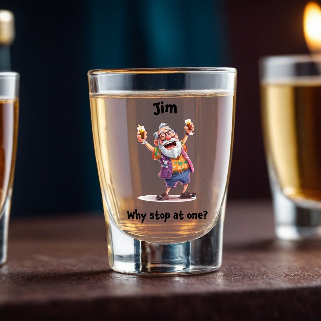 Old Man Colourful Party Legend  Shot Glass (Creator Uploaded)