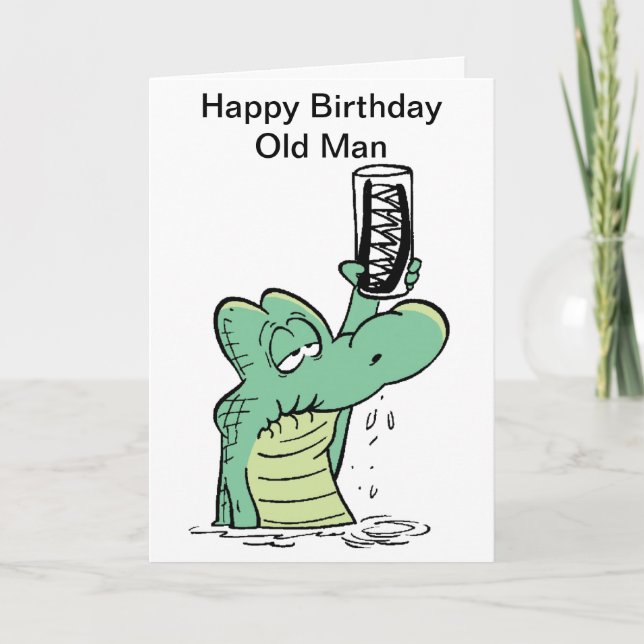 Old Man Croc Birthday Card (Front)