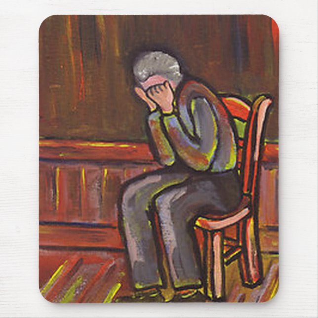 OLD MAN CRYING MOUSE MAT (Front)