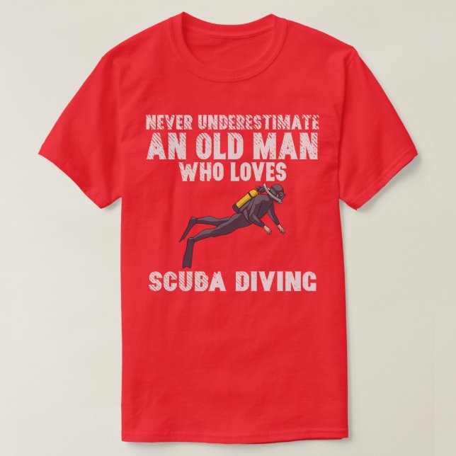 Old Man Diver Diving 4 T-Shirt (Design Front)