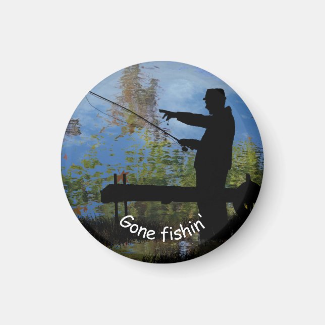 Old Man Fishing Retirement Magnet (Front)
