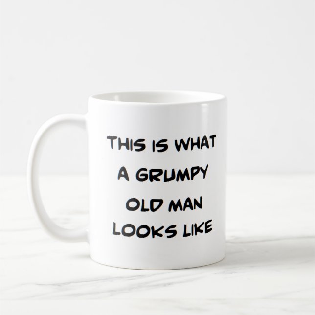 old man grumpy coffee mug (Left)