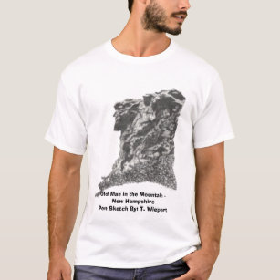 Old Man in the Mountain - New Hampshire - Pen Sket T-Shirt