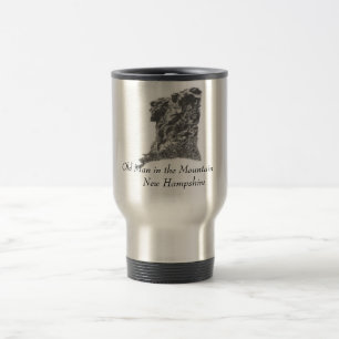 Old Man in the Mountain, NH - Artist's Pen Sketch Travel Mug