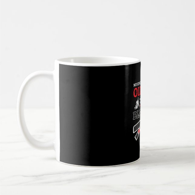 Old Man Jiu Jitsu Black Belt Dad Jiujitsu Martial Coffee Mug (Left)