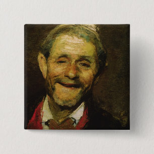 Old Man Laughing, 1881 15 Cm Square Badge