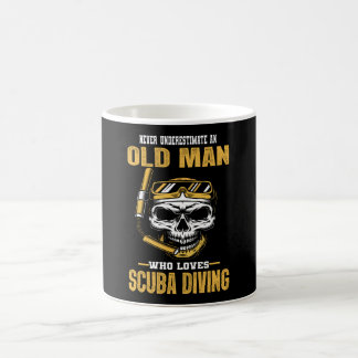 Old man loves scuba diving coffee mug