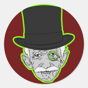 Old Man Manopoly Classic Round Sticker