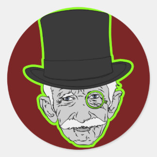 Old Man Manopoly Classic Round Sticker