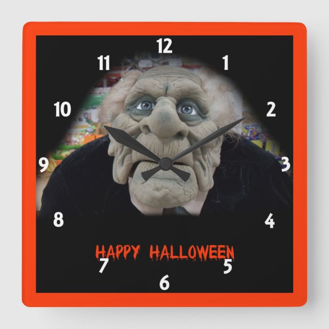 Old Man Mask in Black Background Square Wall Clock (Front)