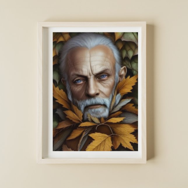Old Man of Autumn Leaves Digital Art Poster (Creator Uploaded)
