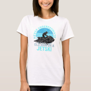 Old Man On A Jet Ski Grandpa Rider Water Jet Skiin T-Shirt
