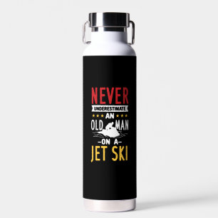 Old Man On A Jet Ski Water Bottle