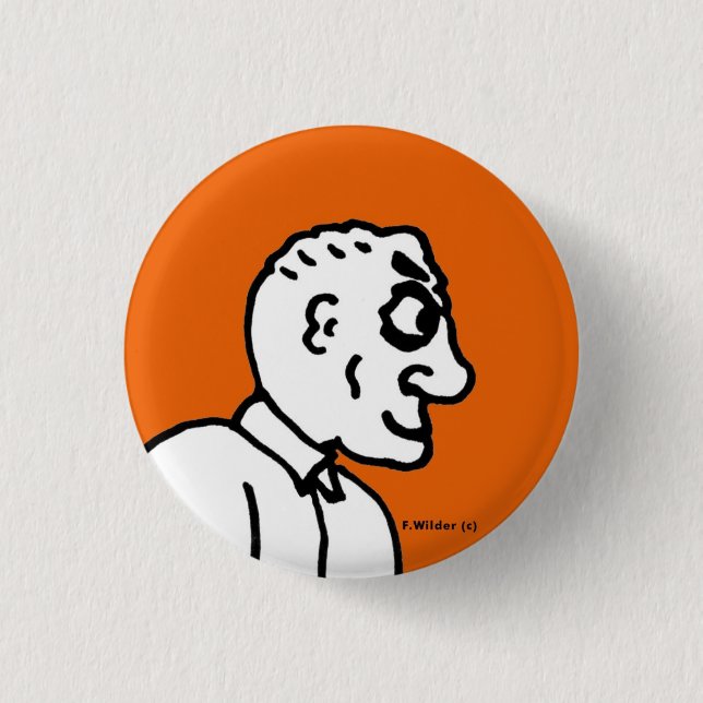 Old Man on orange field 3 Cm Round Badge (Front)