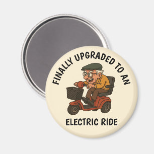 Old Man on Scooter Magnet