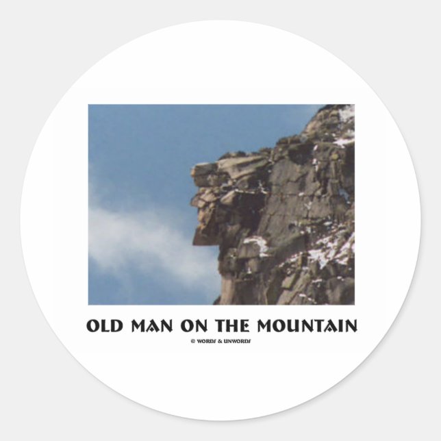Old Man On The Mountain (Optical Illusion) Classic Round Sticker (Front)