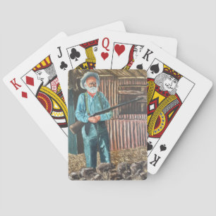 Old Man Playing Cards