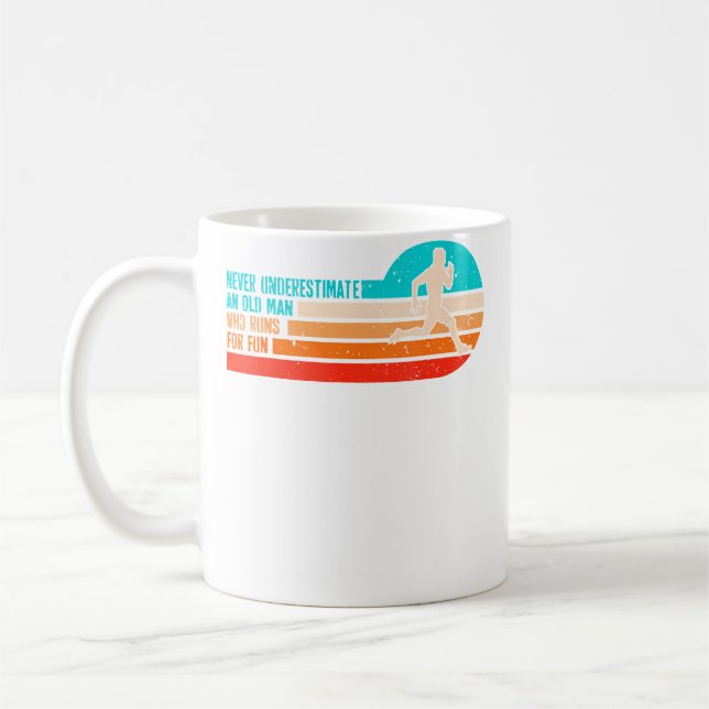 Old Man Running Humour Fitness Lover Funny Senior  Coffee Mug (Left)