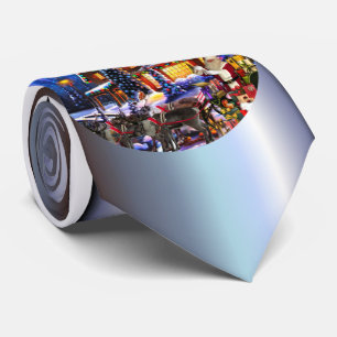 Old Man Santa Claus and Reindeer Tie