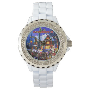 Old Man Santa Claus and Reindeer Watch