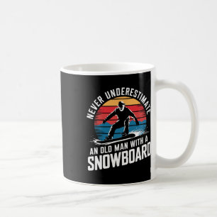 Old Man Snowboarding Lover Humour Design Funny Sno Coffee Mug