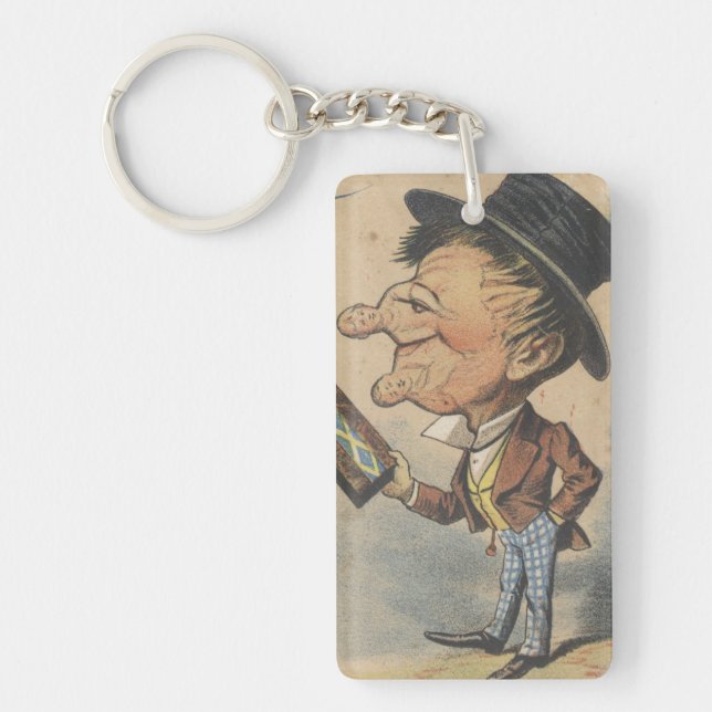 Old Man was Brought Round Ephemera Keychain (Front)
